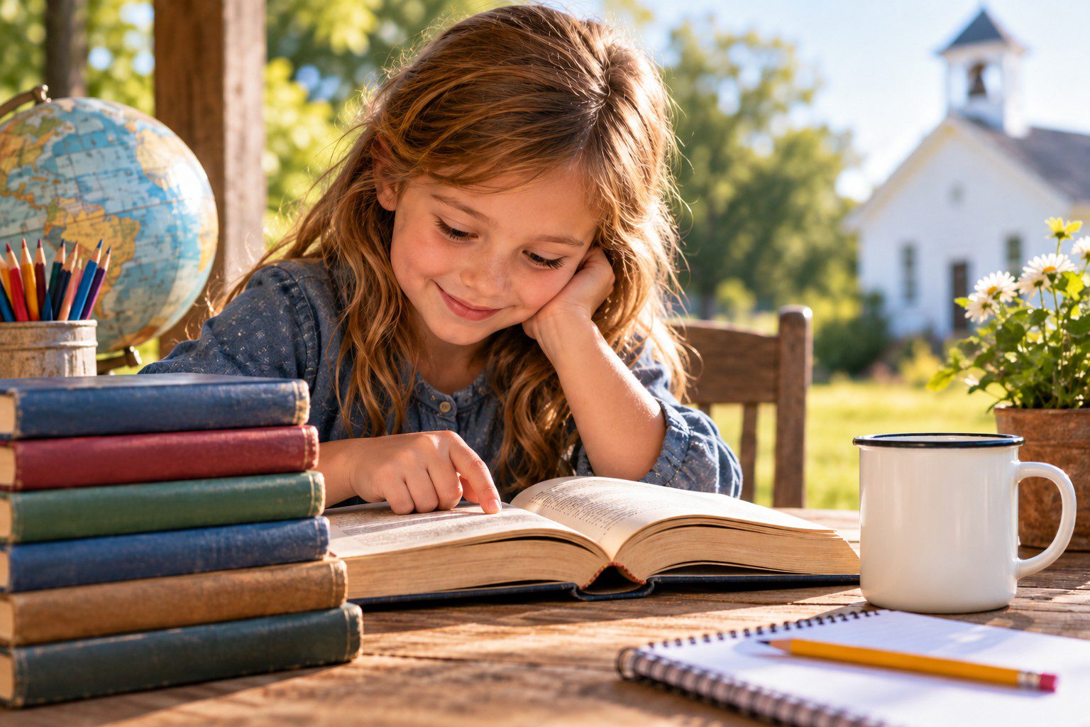 Girl reading a book