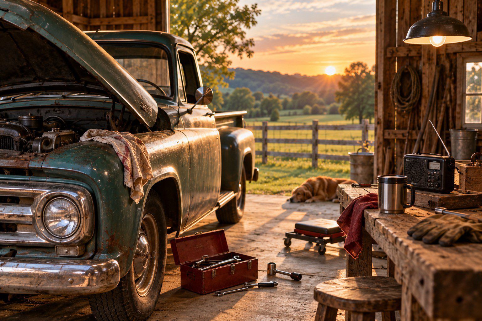 Working on old fashioned pick up